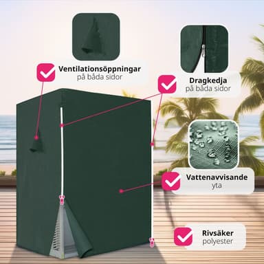 tectake Strandkorgstol med dyna, inkluderar överskyddsdrag - grå/vit