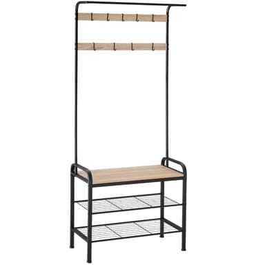 tectake Garderob - 73,5x36x184cm, Industriellt lätt trä, ek Sonoma