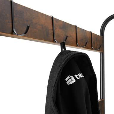 tectake Garderob - 85,5x36x184cm, Industriellt mörkt trä, rustikt