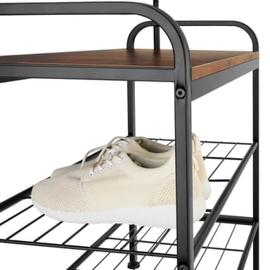 tectake Garderob - 85,5x36x184cm, Industriellt mörkt trä, rustikt