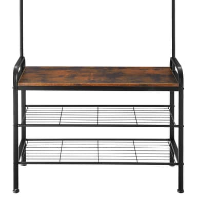 tectake Garderob - 85,5x36x184cm, Industriellt mörkt trä, rustikt