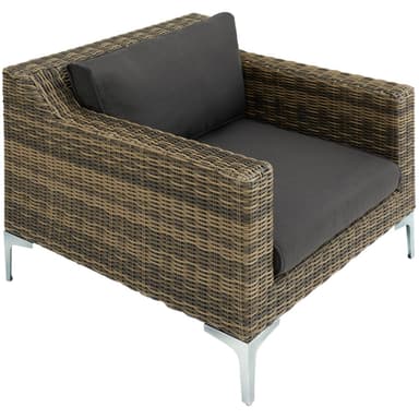 tectake Modulärt loungeset Villanova Aluminiumset 5 2-sits - Antracitgrå melerad