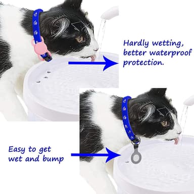 Apple AirTag hållare till katt/hundhalsband silikon Mörkblå