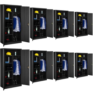 tectake 8x Dokumentskåp med 6 fack och stång - svart