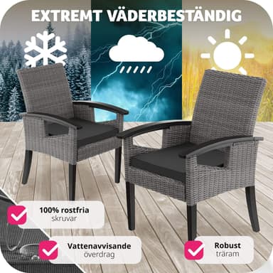 tectake Rottingstol Rosarno - grå