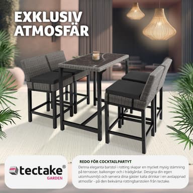 tectake Rotting barstol Latina - grå