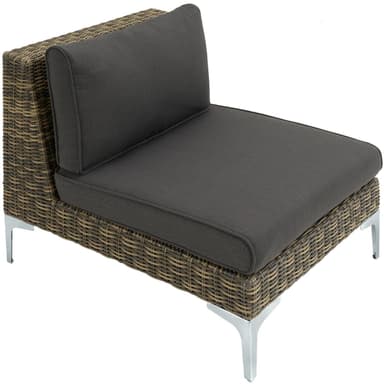 tectake Modulärt loungeset Villanova Aluminiumset 2 3-sits - Antracitgrå melerad