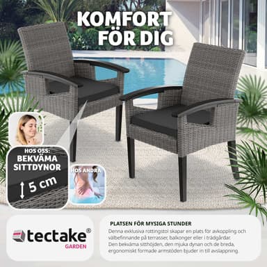 tectake Rottingstol Rosarno - grå