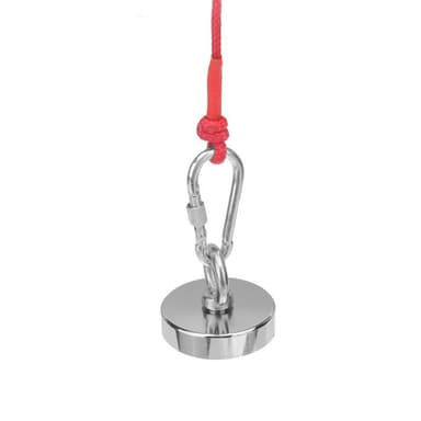 Metalldetektor neodymmagnet, skyddshandskar och rep 10 m / 70 kg