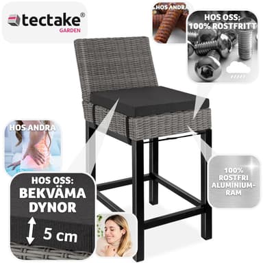 tectake Rotting barstol Latina - grå