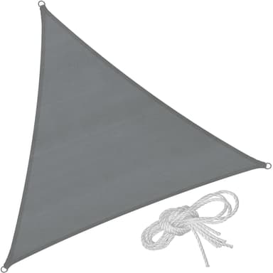 tectake Solsegel i polyeten trekantigt, grå - 500 x 500 x 500 cm