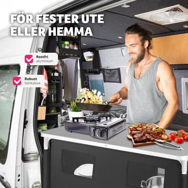 tectake Campingkök Bekvämlighet med 4 fack - svart
