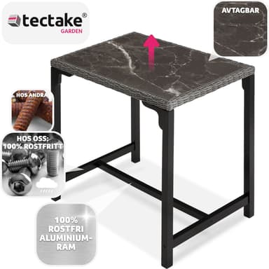 tectake Rotting barbord Kutina 96x65x100cm - grå