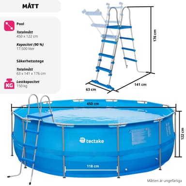 tectake Swimming Pool Merina - blå