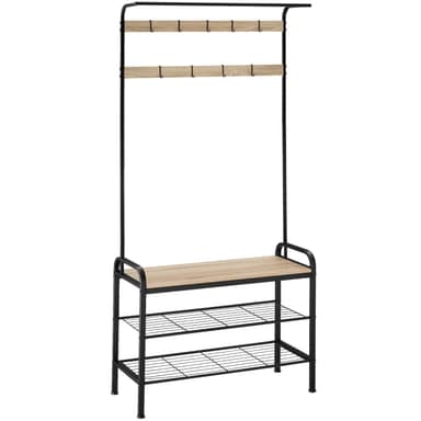 tectake Garderob - 85,5x36x184cm, Industriellt lätt trä, ek Sonoma