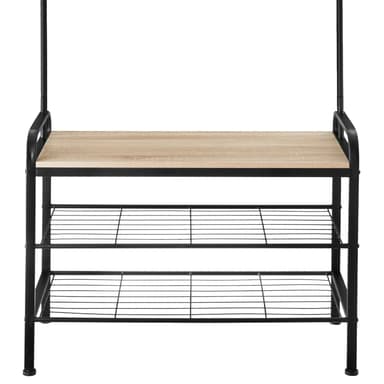 tectake Garderob - 85,5x36x184cm, Industriellt lätt trä, ek Sonoma