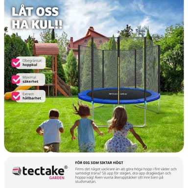 tectake Studsmatta Garfunky med skyddsnät , upp till 80 kg - 305 cm