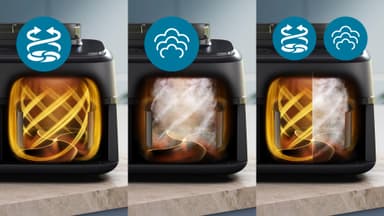 Philips 5000 Series Dual Basket airfryer med ånga NA552/00 (svart)