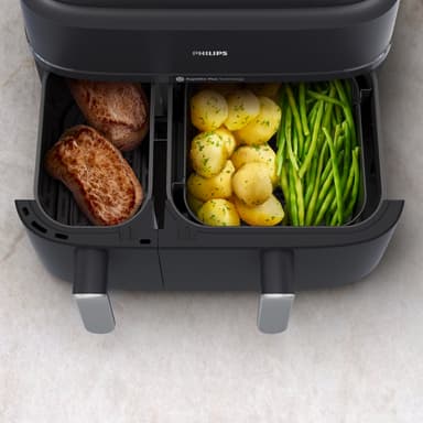 Philips 5000 Series Dual Basket airfryer med ånga NA552/00 (svart)