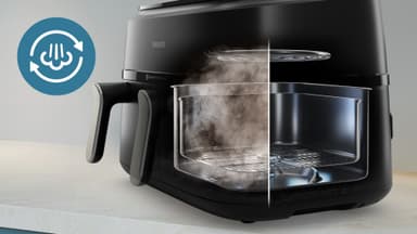 Philips 5000 Series Dual Basket airfryer med ånga NA552/00 (svart)