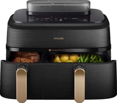 Philips 5000 Series Dual Basket airfryer med ånga NA552/00 (svart)
