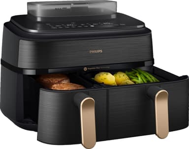 Philips 5000 Series Dual Basket airfryer med ånga NA552/00 (svart)