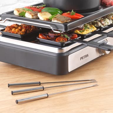 Petra 2-i-1 raclette och fondue 500004 (svart)