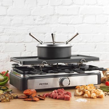 Petra 2-i-1 raclette och fondue 500004 (svart)