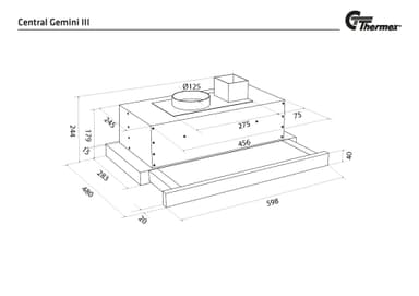 GEMINI3 THERMEX HOOD 60CM PULL OUT W.SWITCH