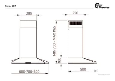 DECOR7879EXST THERMEX HOOD 90 WALL EXT STEEL