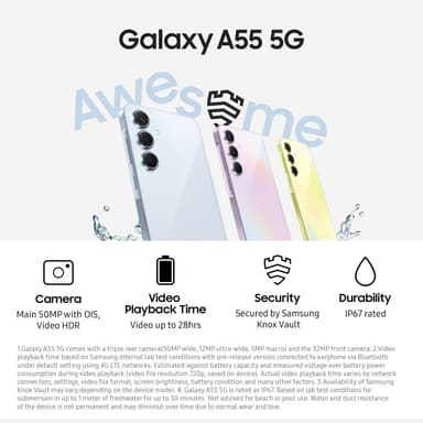 Samsung Galaxy A55 5G smartphone 8/128GB (gul)