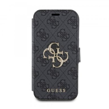 Guess iPhone 15 Fodral 4G Logo Grå