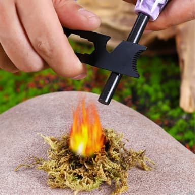 Camp Fire Starter Flintskrapa Fire Rod Striker Flasköppnare