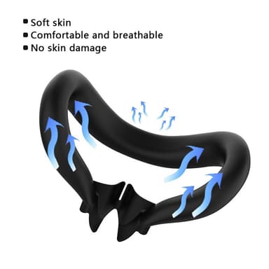 Meta Quest 3 VR Headset ansiktsmask linsskydd 2 rocker cap svart