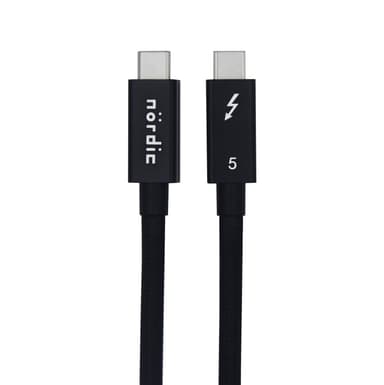 NÖRDIC 50cm Thunderbolt 5 kabel 80Gbps dataöverföring 240W laddning 120Gbps bandbredd 16K60Hz 8K60Hz 4K540Hz