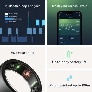 Oura Ring Gen3 Horizon smartring storlek 6 (Stealth)