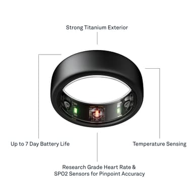 Oura Ring Gen3 Horizon smartring storlek 6 (Stealth)