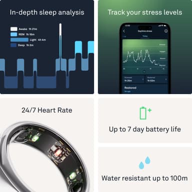 Oura-ring Gen3 Heritage smartring storlek 7 (Silver)