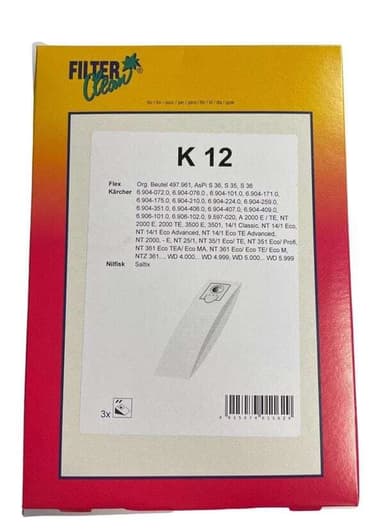 Dammsugarpåsar K12 till Kärcher 3-pack