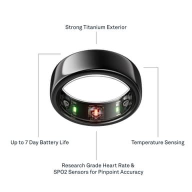 Oura Ring Gen3 Horizon smartring storlek 6 (svart)