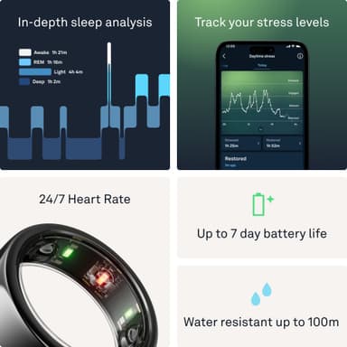 Oura Ring Gen3 Horizon smartring storlek 6 (svart)