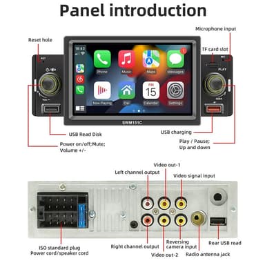 5"" Car Play Bilstereo Mobil Anslutning Bil Bluetooth MP5-spelare