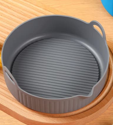 Rund Air Fryer silikongryta 18,5 cm Grå