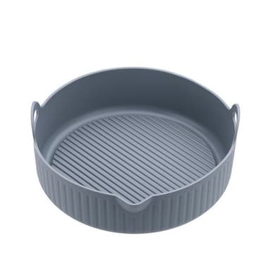Rund Air Fryer silikongryta 18,5 cm Grå