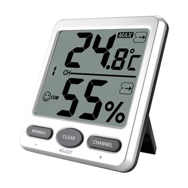 Digital inomhustermometer Hygrometer Silver