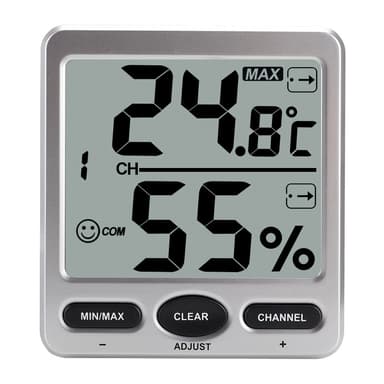 Digital inomhustermometer Hygrometer Silver