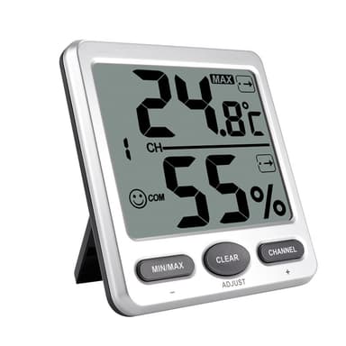 Digital inomhustermometer Hygrometer Silver