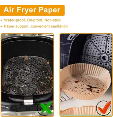 Air Fryer engångspapper för fritös 100-pack Brun 23 cm
