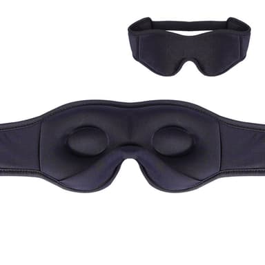 3D sömnögonmask Svart