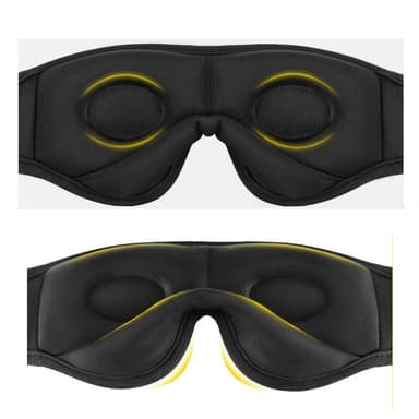 3D sömnögonmask Svart